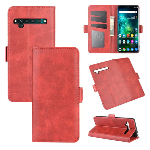 TCL 10 Pro Dual-side Magnetic Buckle Horizontal Flip Leather Case with Holder & Card Slots & Wallet - Red