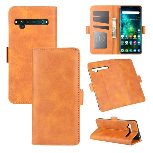 TCL 10 Pro Dual-side Magnetic Buckle Horizontal Flip Leather Case with Holder & Card Slots & Wallet - Yellow
