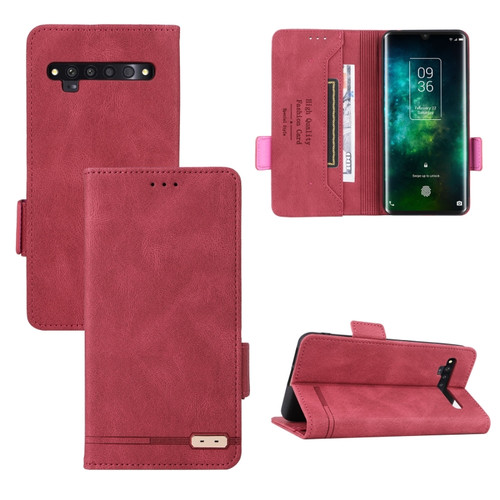 TCL 10 Pro Magnetic Clasp Flip Leather Phone Case - Red