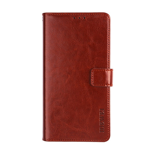 TCL 10 SE idewei Crazy Horse Texture Horizontal Flip Leather Case with Holder & Card Slots & Wallet - Brown
