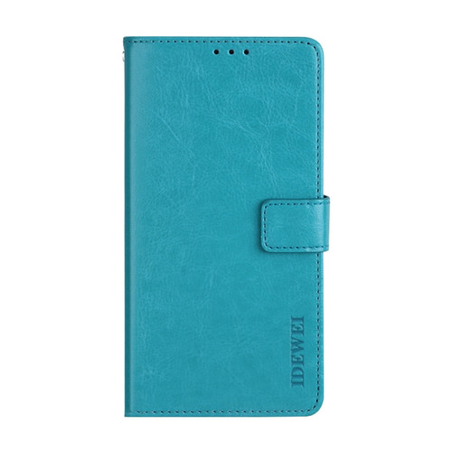 TCL 10 SE idewei Crazy Horse Texture Horizontal Flip Leather Case with Holder & Card Slots & Wallet - Sky Blue
