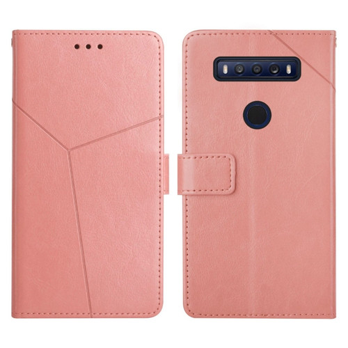 TCL 10 SE Y Stitching Horizontal Flip Leather Phone Case - Rose Gold