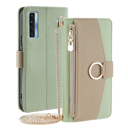 TCL 20 5G / 20S / 20L / 20L+ Crossbody Litchi Texture Leather Phone Case - Green