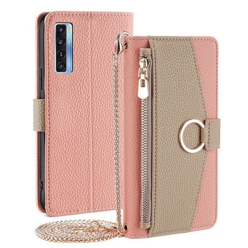 TCL 20 5G / 20S / 20L / 20L+ Crossbody Litchi Texture Leather Phone Case - Pink