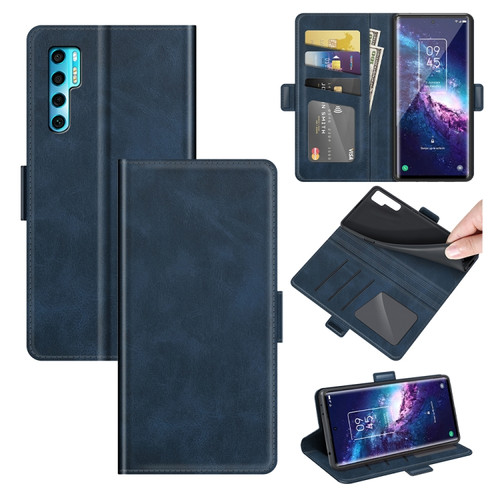 TCL 20 Pro 5G Dual-side Magnetic Buckle Horizontal Flip Leather Case with Holder & Card Slots & Wallet - Blue