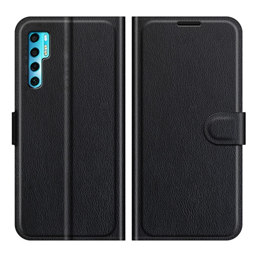 TCL 20 Pro 5G Litchi Texture Horizontal Flip Protective Case with Holder & Card Slots & Wallet - Black