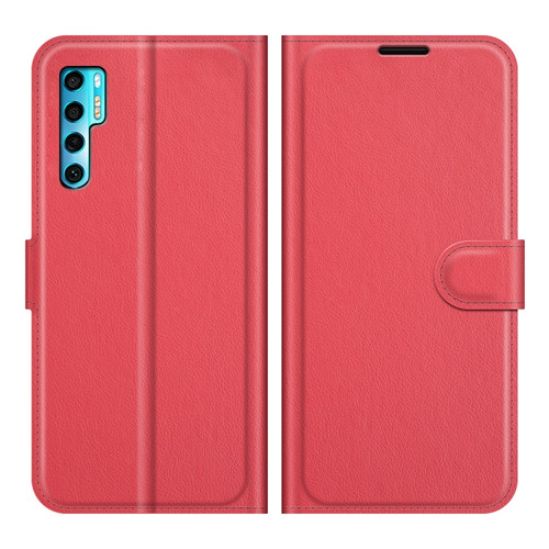 TCL 20 Pro 5G Litchi Texture Horizontal Flip Protective Case with Holder & Card Slots & Wallet - Red