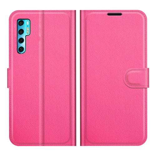 TCL 20 Pro 5G Litchi Texture Horizontal Flip Protective Case with Holder & Card Slots & Wallet - Rose Red