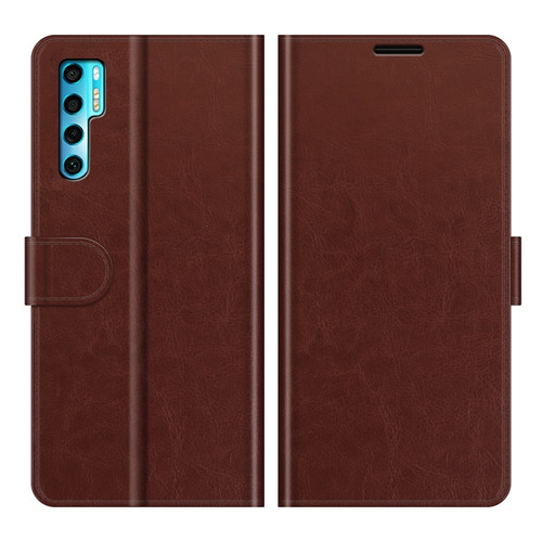 TCL 20 Pro 5G R64 Texture Single Horizontal Flip Protective Case with Holder & Card Slots & Wallet& Photo Frame - Brown