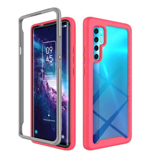 TCL 20 Pro 5G Starry Sky Solid Color Series Shockproof PC + TPU Case  - Rose Red