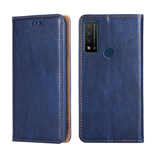 TCL 20 R 5G / Bremen / 20 AX 5G Gloss Oil Solid Color Magnetic Leather Phone Case - Blue