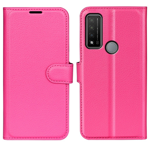 TCL 20 R 5G Litchi Texture Horizontal Flip Phone Protective Case with Holder & Card Slots & Wallet - Rose red