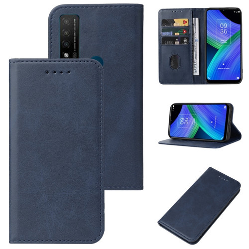 TCL 20 R 5G Magnetic Closure Leather Phone Case - Blue
