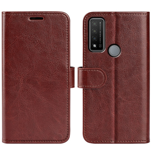 TCL 20 R 5G R64 Texture Single Horizontal Flip Phone Protective Case with Holder & Card Slots & Wallet& Photo Frame - Brown