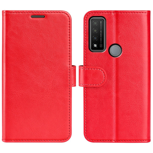 TCL 20 R 5G R64 Texture Single Horizontal Flip Phone Protective Case with Holder & Card Slots & Wallet& Photo Frame - Red
