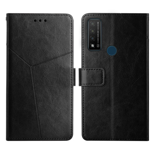 TCL 20 R 5G Y Stitching Horizontal Flip Leather Phone Case - Black