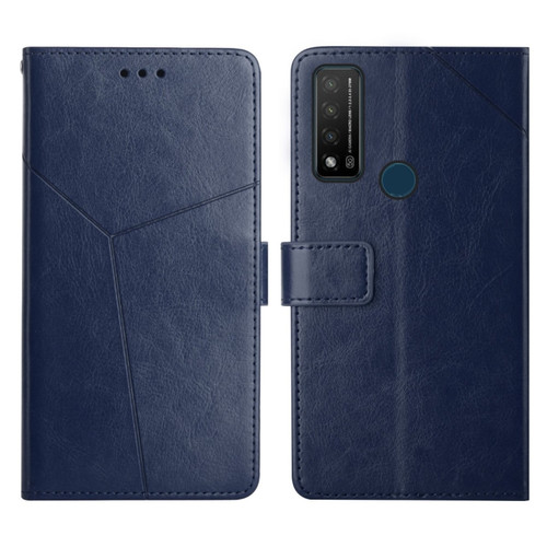 TCL 20 R 5G Y Stitching Horizontal Flip Leather Phone Case - Blue