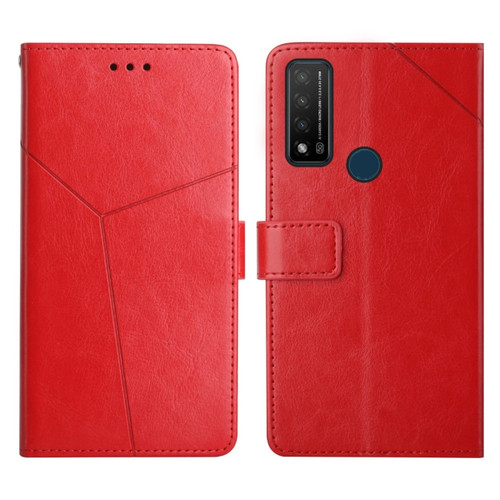 TCL 20 R 5G Y Stitching Horizontal Flip Leather Phone Case - Red