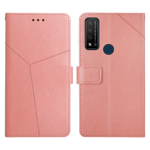 TCL 20 R 5G Y Stitching Horizontal Flip Leather Phone Case - Rose Gold