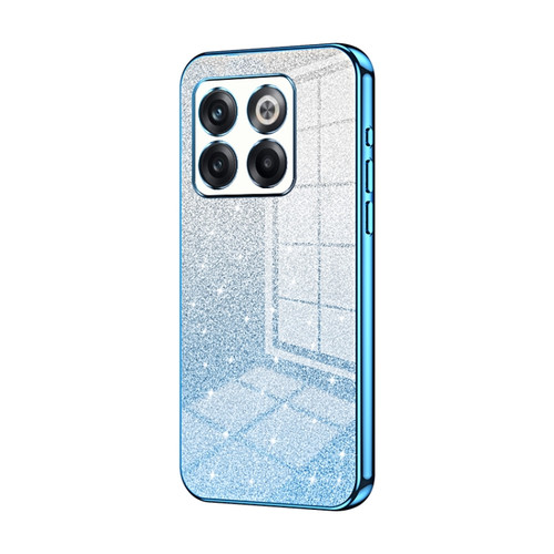 OnePlus 10T / Ace Pro Gradient Glitter Powder Electroplated Phone Case - Blue
