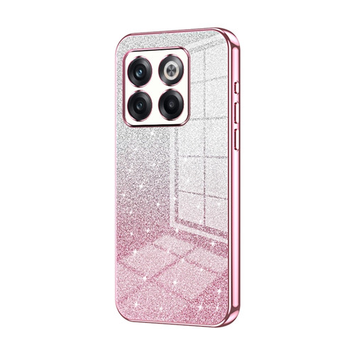 OnePlus 10T / Ace Pro Gradient Glitter Powder Electroplated Phone Case - Pink