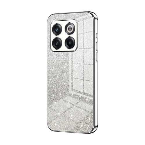 OnePlus 10T / Ace Pro Gradient Glitter Powder Electroplated Phone Case - Silver