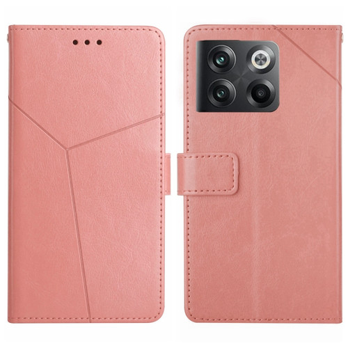 OnePlus 10T / Ace Pro HT01 Y-shaped Pattern Flip Leather Phone Case - Pink