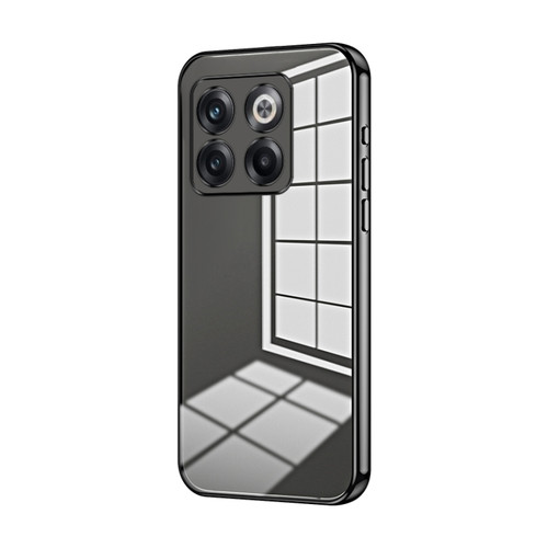 OnePlus 10T / Ace Pro Transparent Plating Fine Hole Phone Case - Black