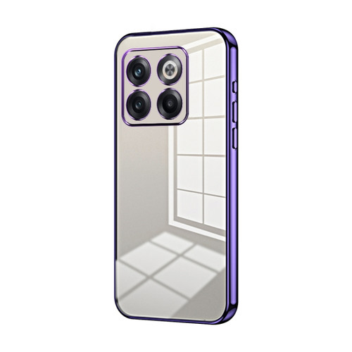 OnePlus 10T / Ace Pro Transparent Plating Fine Hole Phone Case - Purple