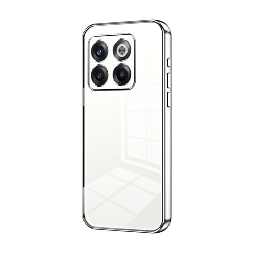OnePlus 10T / Ace Pro Transparent Plating Fine Hole Phone Case - Silver