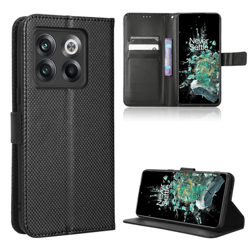 OnePlus 10T 5G / Ace Pro 5G Diamond Texture Leather Phone Case - Black
