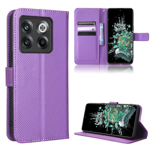 OnePlus 10T 5G / Ace Pro 5G Diamond Texture Leather Phone Case - Purple