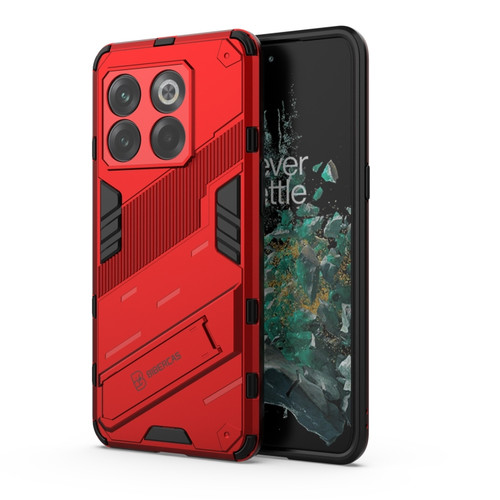 OnePlus 10T 5G Punk Armor PC + TPU Phone Case with Holder - Red