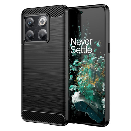 OnePlus 10T Brushed Texture Carbon Fiber TPU Phone Case  - Black