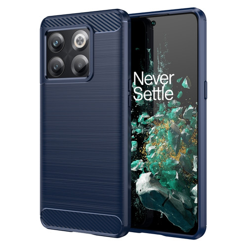 OnePlus 10T Brushed Texture Carbon Fiber TPU Phone Case  - Blue