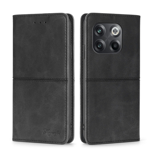 OnePlus 10T Cow Texture Magnetic Leather Phone Case - Black
