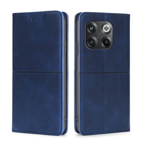OnePlus 10T Cow Texture Magnetic Leather Phone Case - Blue