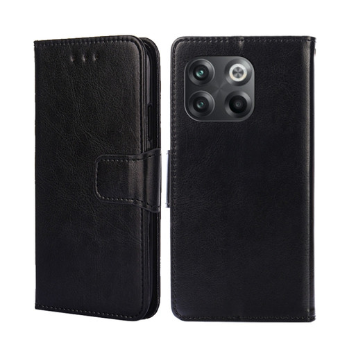 OnePlus 10T Crystal Texture Horizontal Flip Leather Phone Case - Black