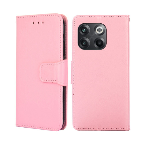 OnePlus 10T Crystal Texture Horizontal Flip Leather Phone Case - Pink