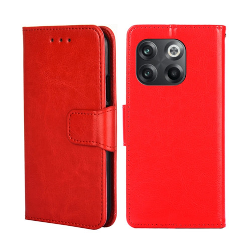OnePlus 10T Crystal Texture Horizontal Flip Leather Phone Case - Red