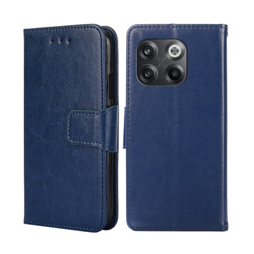 OnePlus 10T Crystal Texture Horizontal Flip Leather Phone Case - Royal Blue