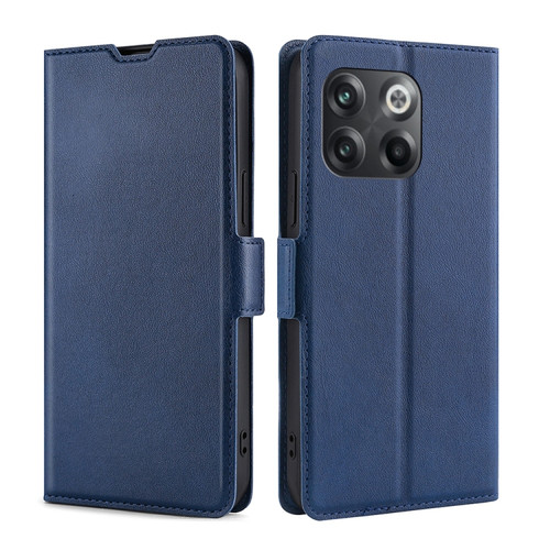 OnePlus 10T Ultra-thin Voltage Side Buckle Leather Phone Case - Blue