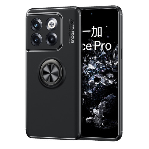 OnePlus 10T/Ace Pro Metal Ring Holder TPU Phone Case - Black