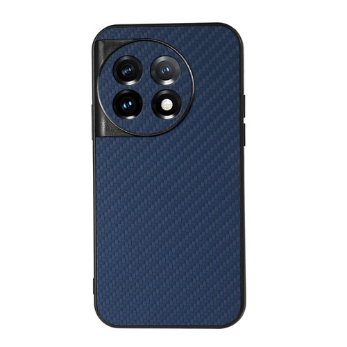 OnePlus 11 5G Accurate Hole Carbon Fiber Texture PU Phone Case - Blue