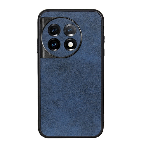 OnePlus 11 5G Accurate Hole Two-color Calf Texture PU Phone Case - Blue