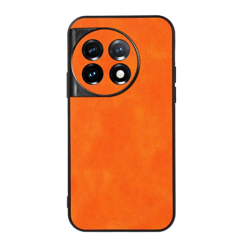 OnePlus 11 5G Accurate Hole Two-color Litchi Texture PU Phone Case - Orange