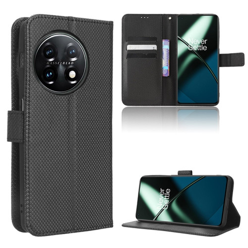 OnePlus 11 5G Diamond Texture Leather Phone Case - Black
