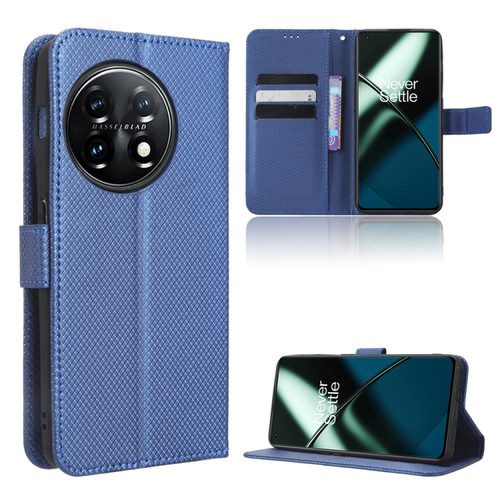 OnePlus 11 5G Diamond Texture Leather Phone Case - Blue