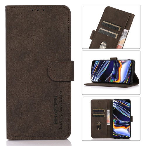 OnePlus 11 5G KHAZNEH Matte Texture Leather Phone Case - Brown