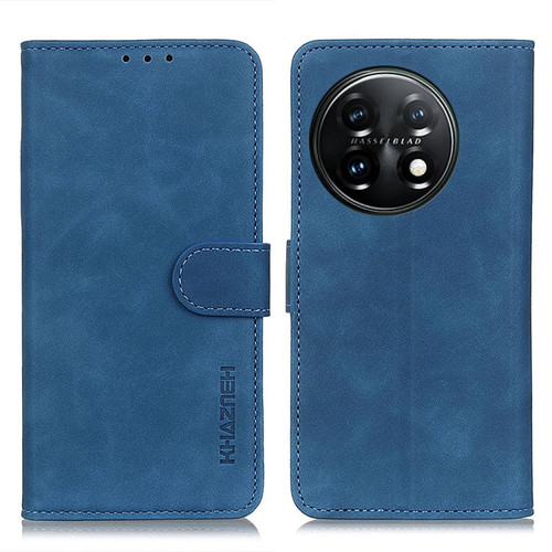 OnePlus 11 5G KHAZNEH Retro Texture Flip Leather Phone Case - Blue